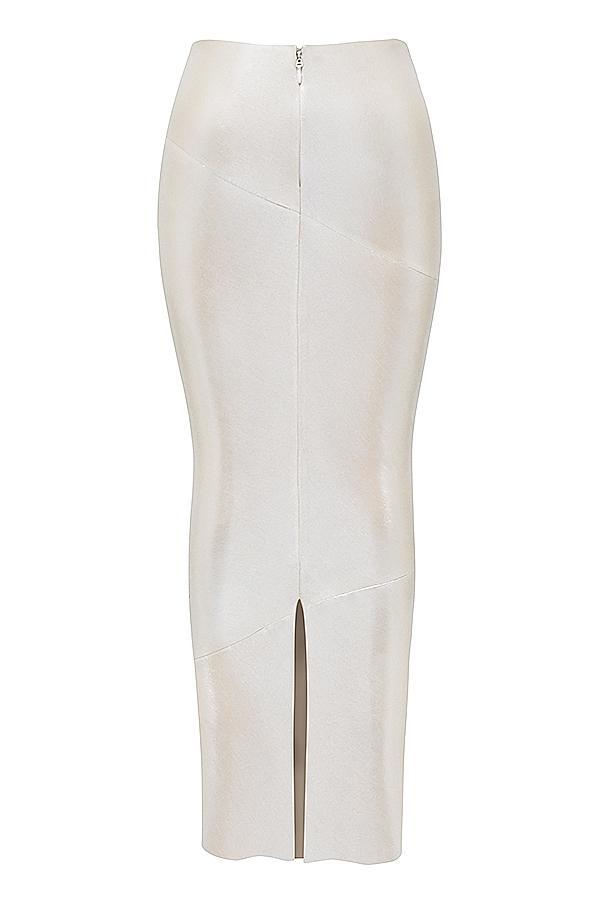 Colette  shimmer champagne midi skirt Product Image