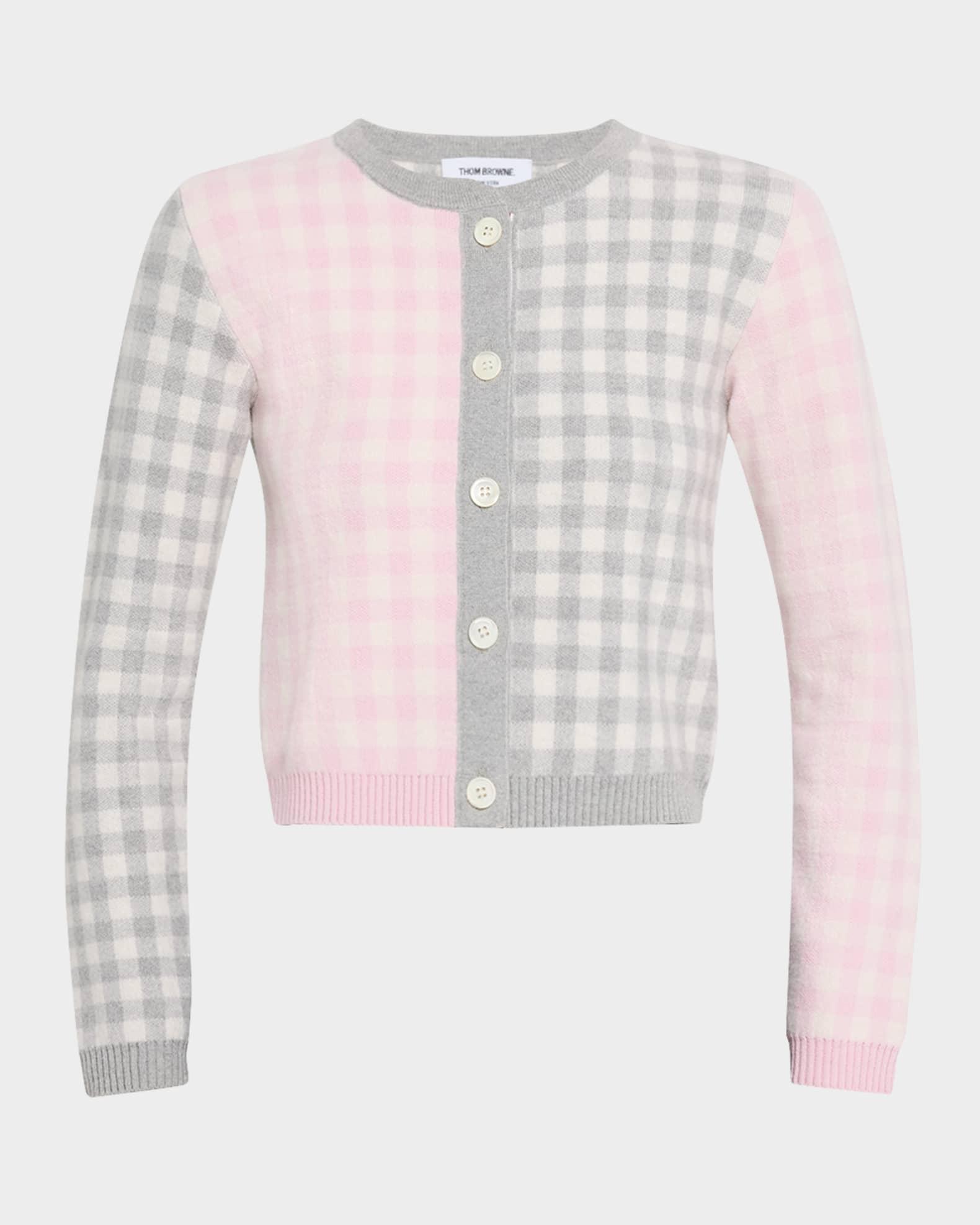Fun Mix Gingham Check Cropped Cardigan Product Image