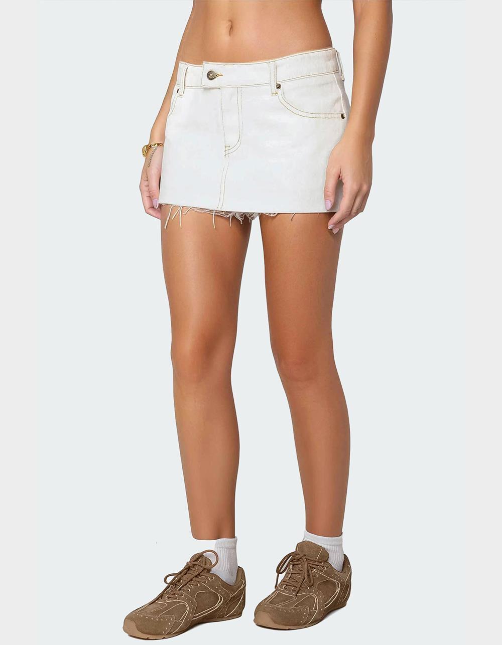 EDIKTED Bow Denim Mini Skort Product Image