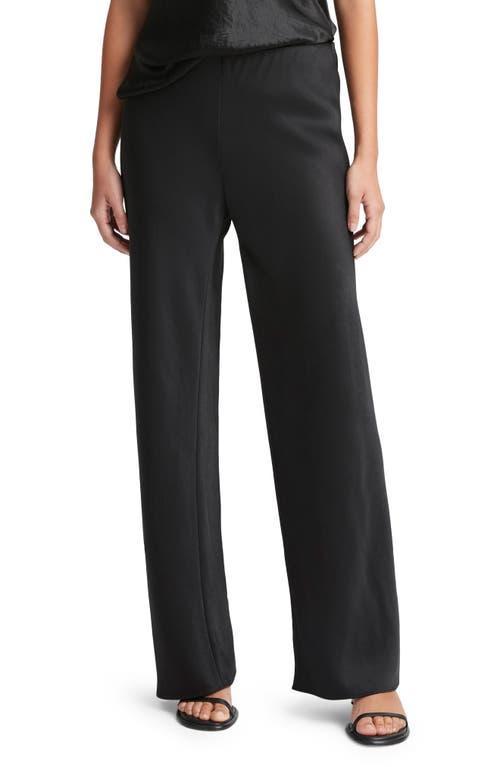 Fluid Bias-Cut Crushed Satin Pants Product Image