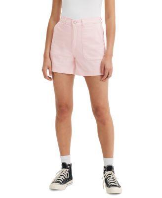 Womens Levis Slim Twill Midrise Utility Shorts Olive Black Product Image