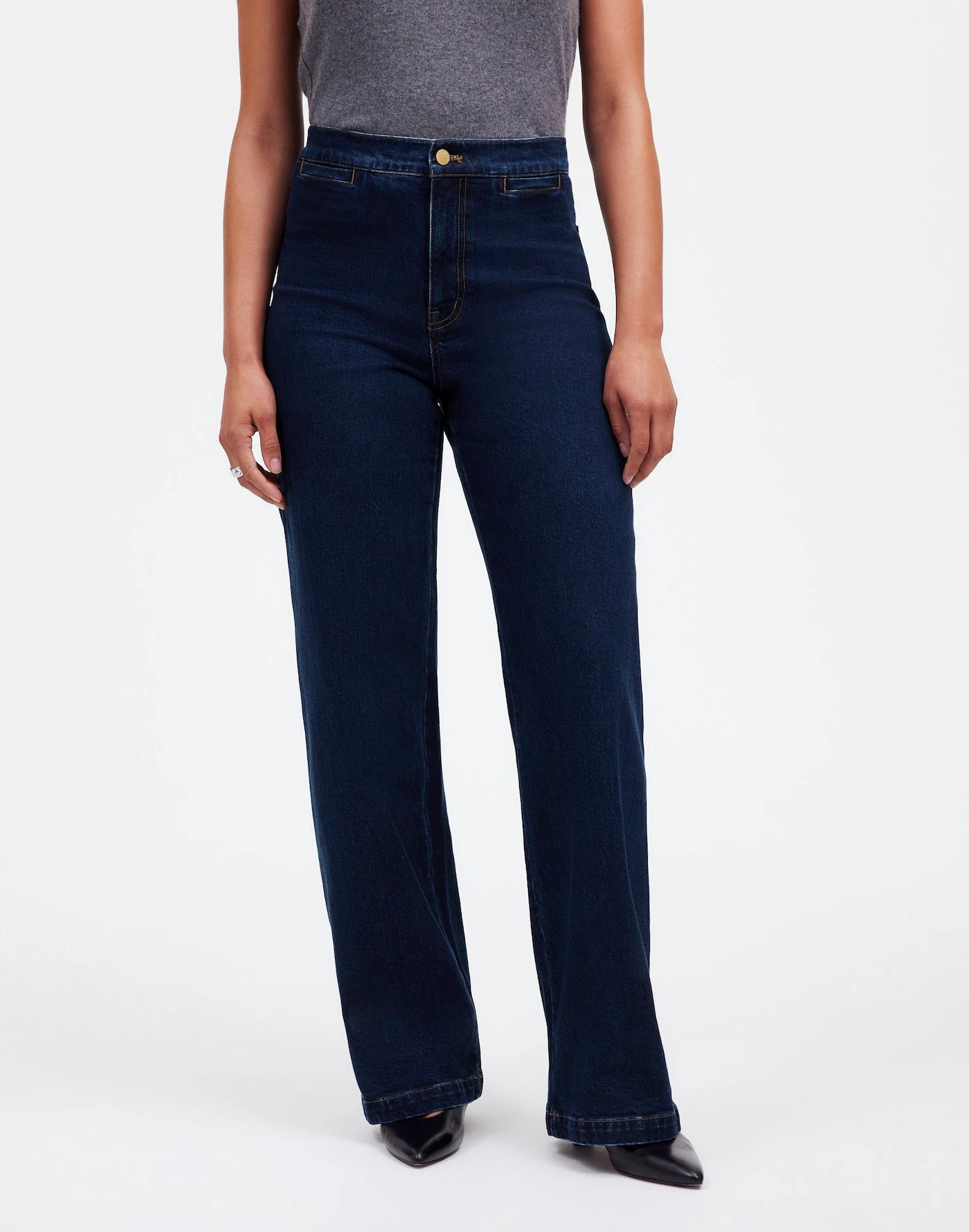 The Petite Curvy Emmett Wide-Leg Jean in Leffers Wash: Welt Pocket Edition Product Image