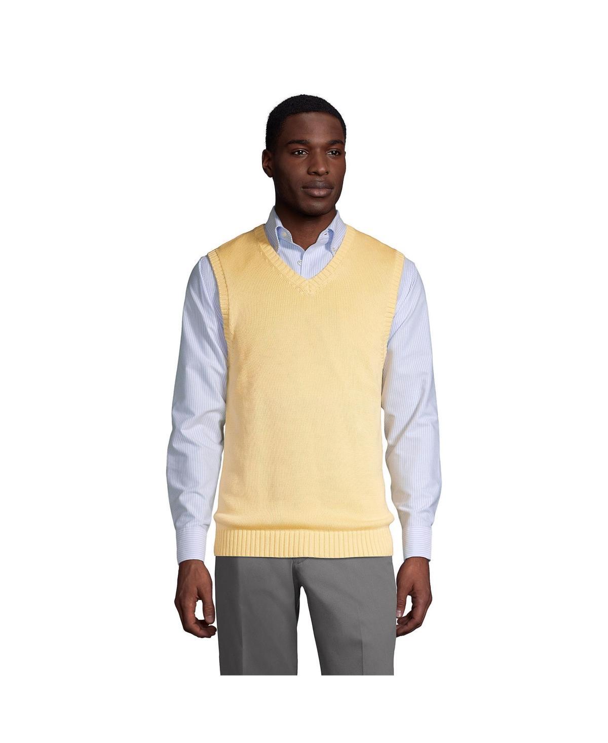 Men's Lands' End Cotton Modal Sweater Vest, Size: Large, Red Product Image