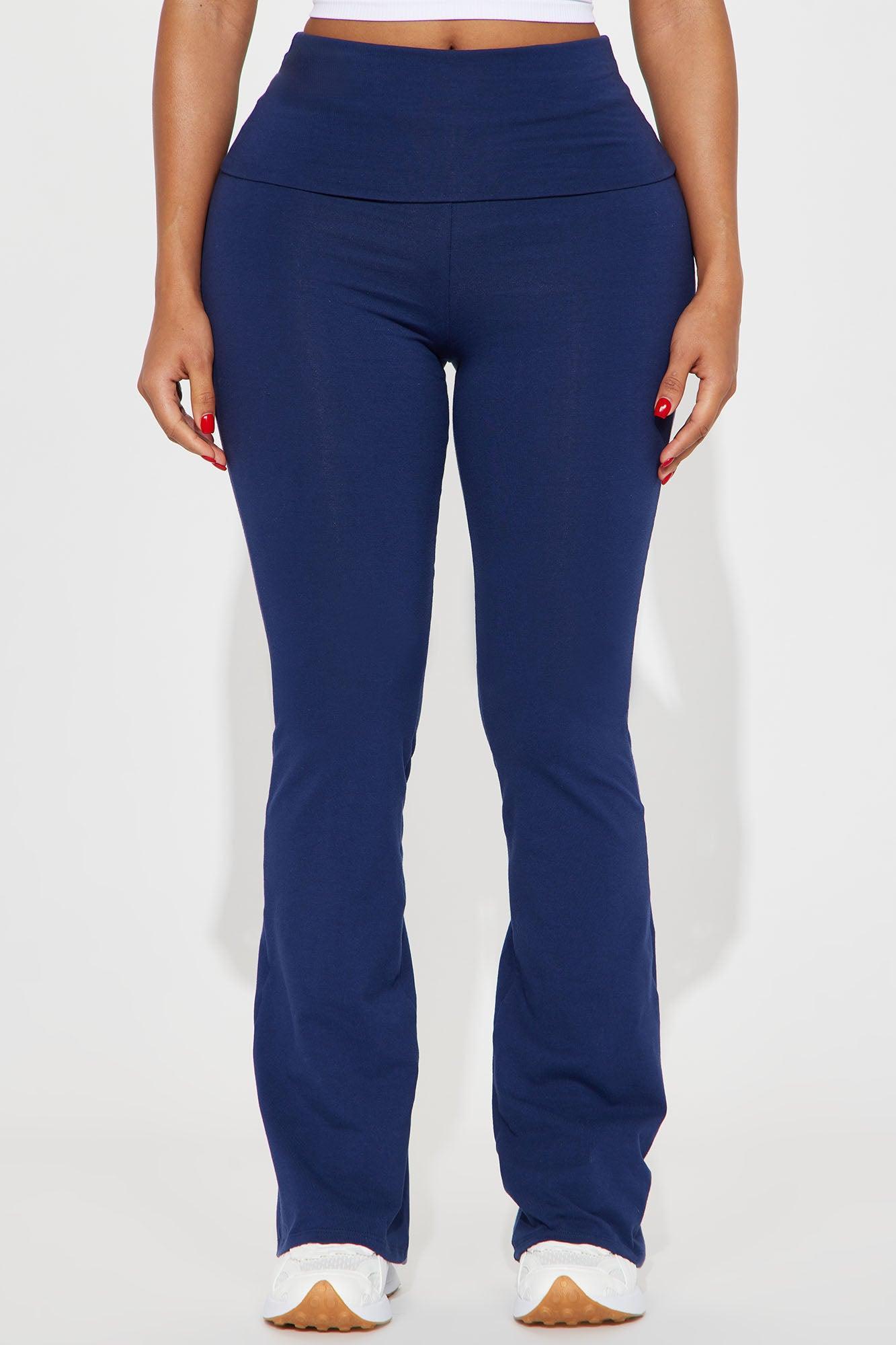 Adriana Foldover Flare Pant - Navy Product Image