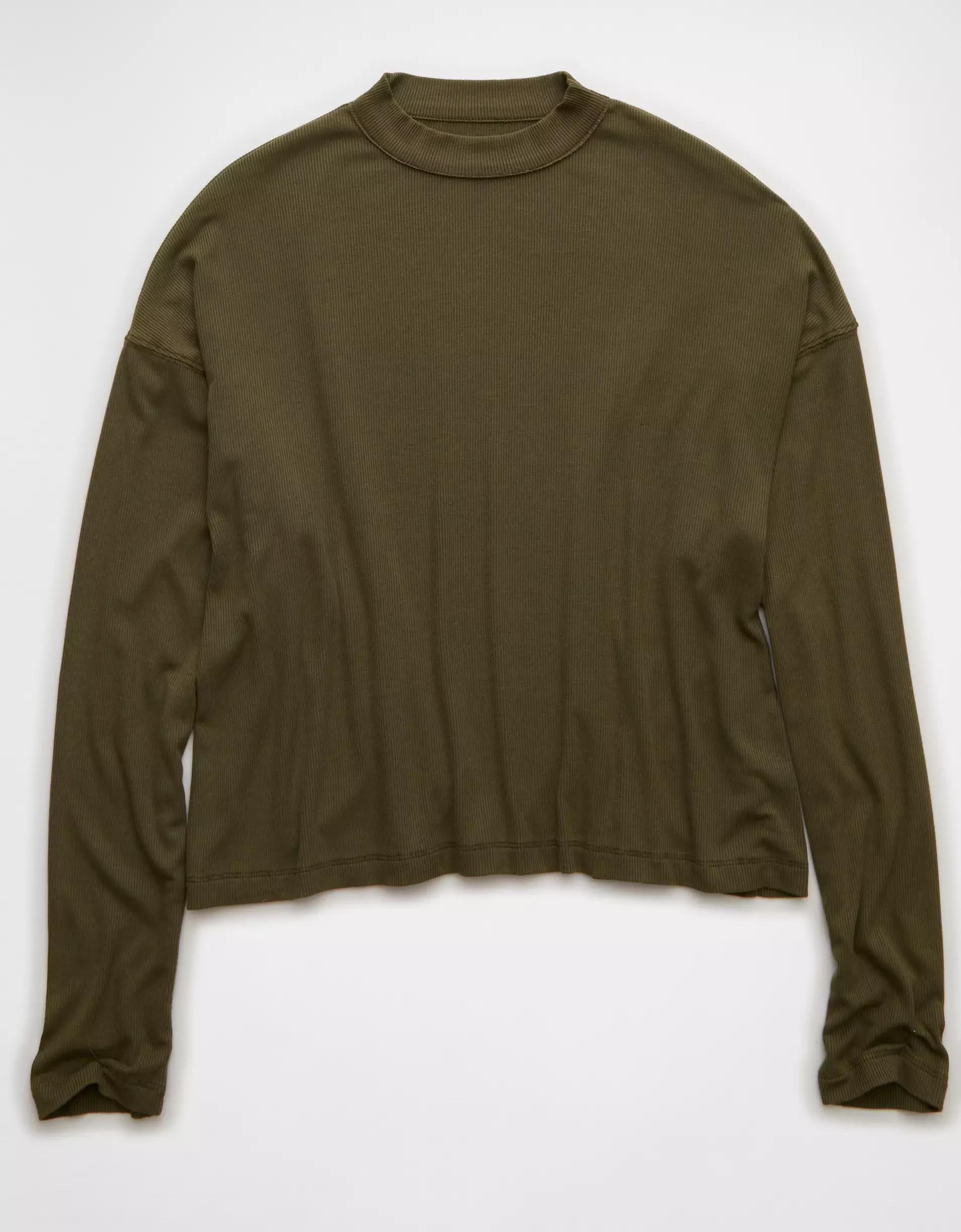 AE Soft & Sexy Long Sleeve Mockneck T-Shirt Product Image