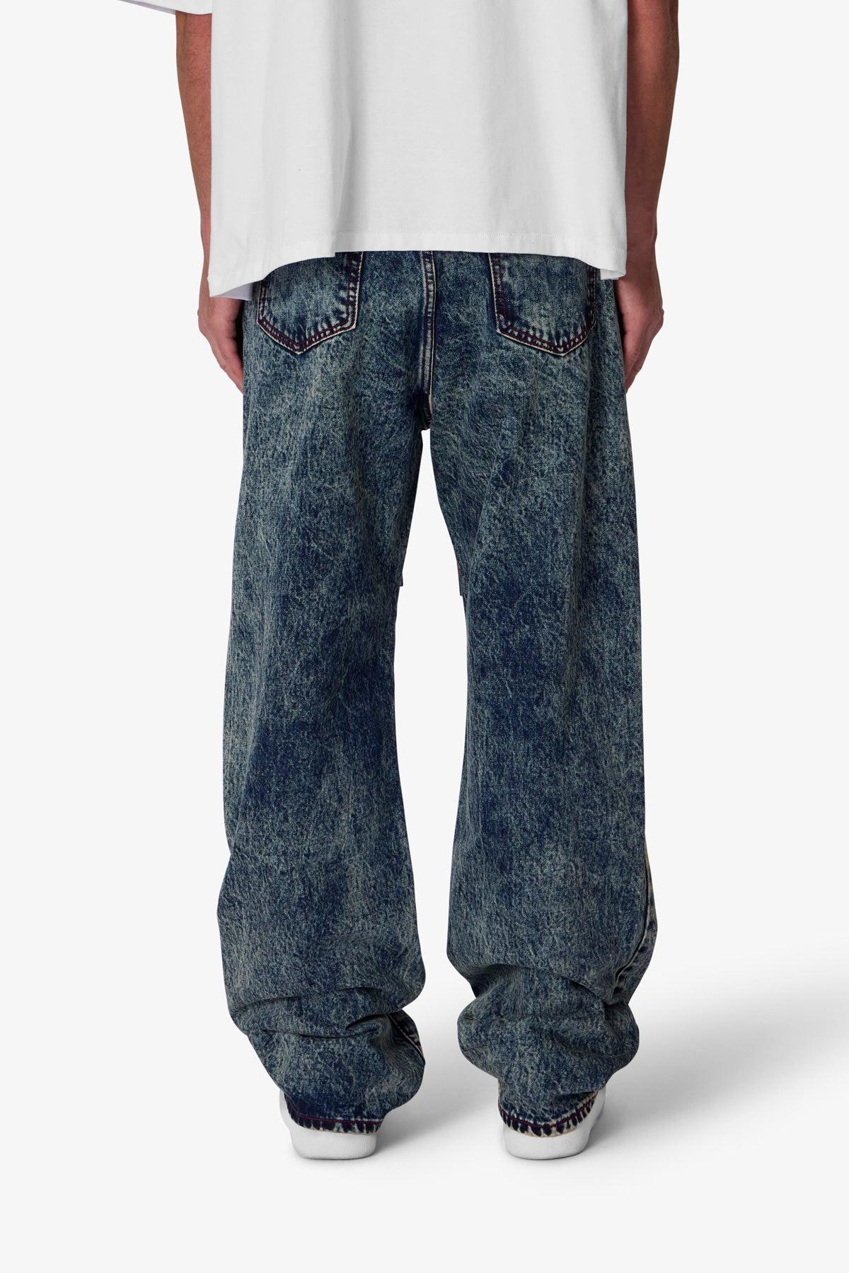 Ultra Baggy Lace Band Denim - Blue Product Image