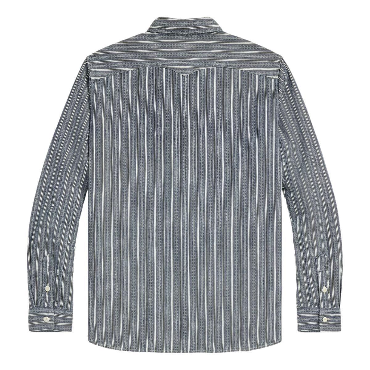 Striped Dobby-Chambray Workshirt Indigo Cream Product Image