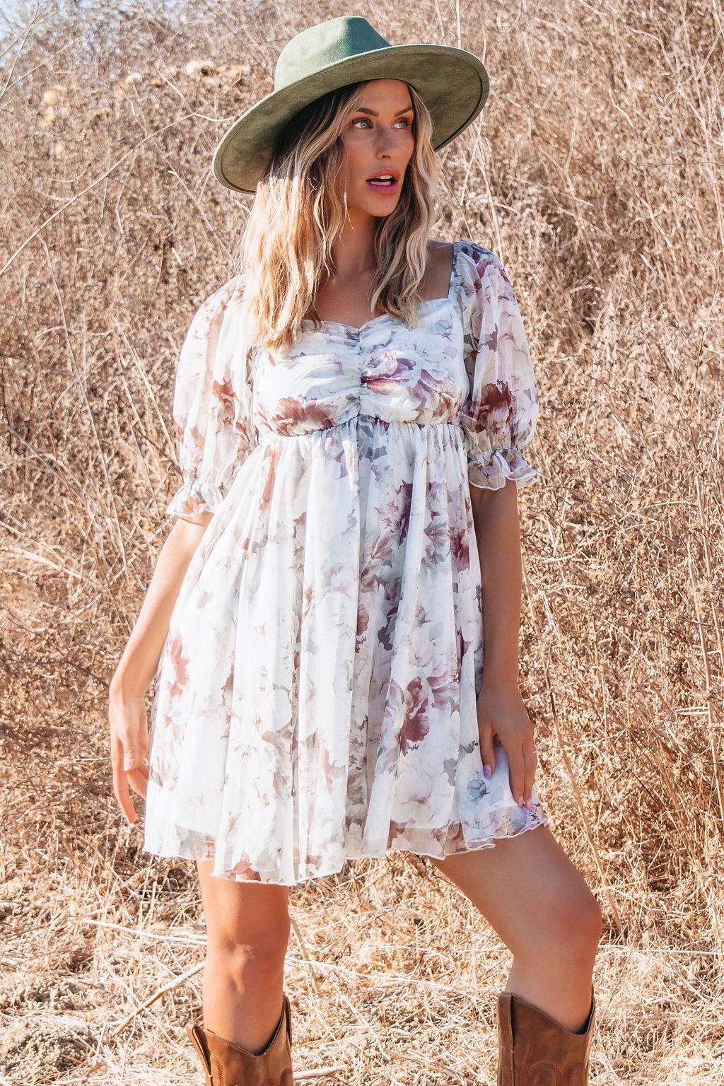 Angelic Floral Print Mini Dress - FINAL SALE Product Image