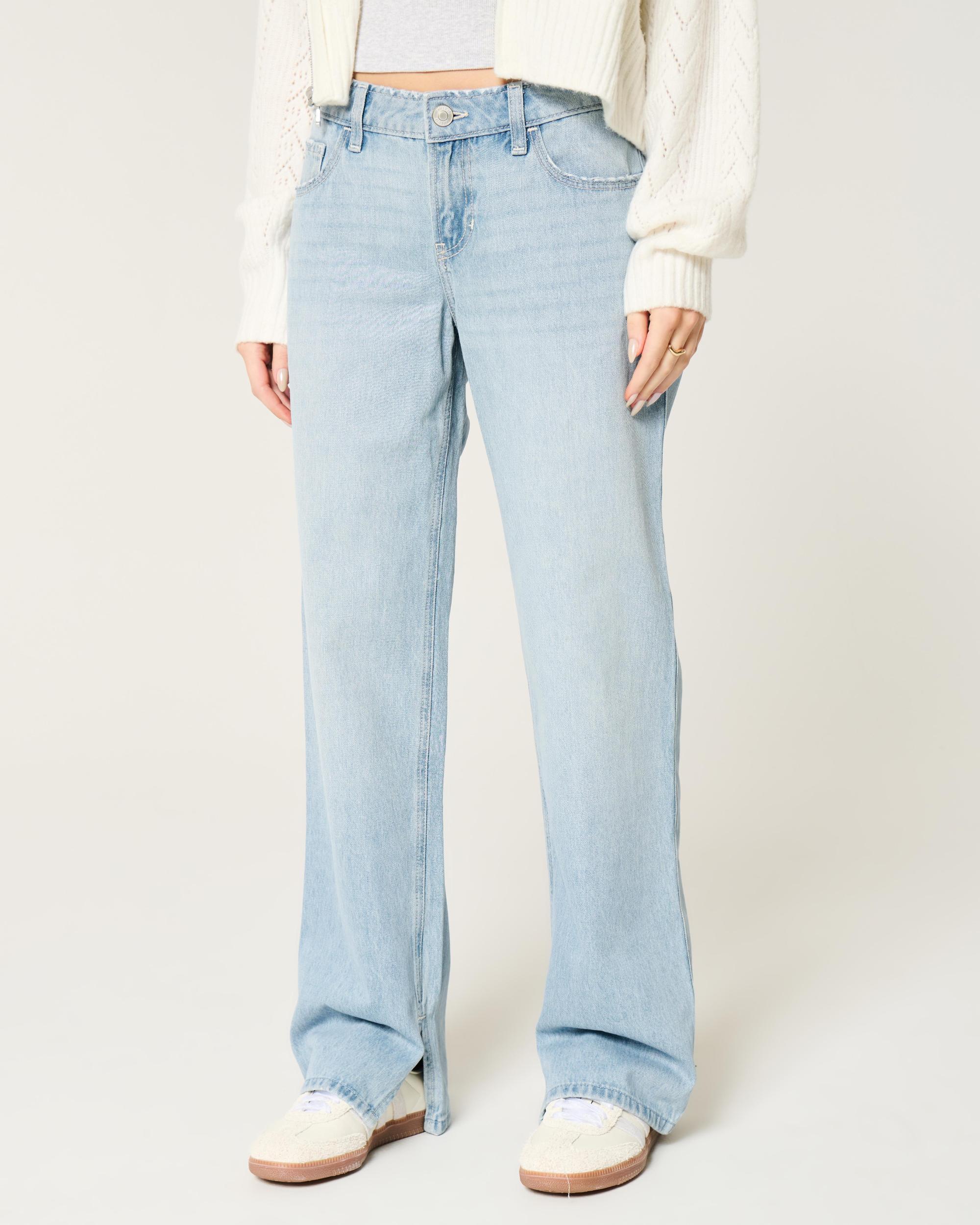 Low-Rise Light Wash Loose Jeans Product Image