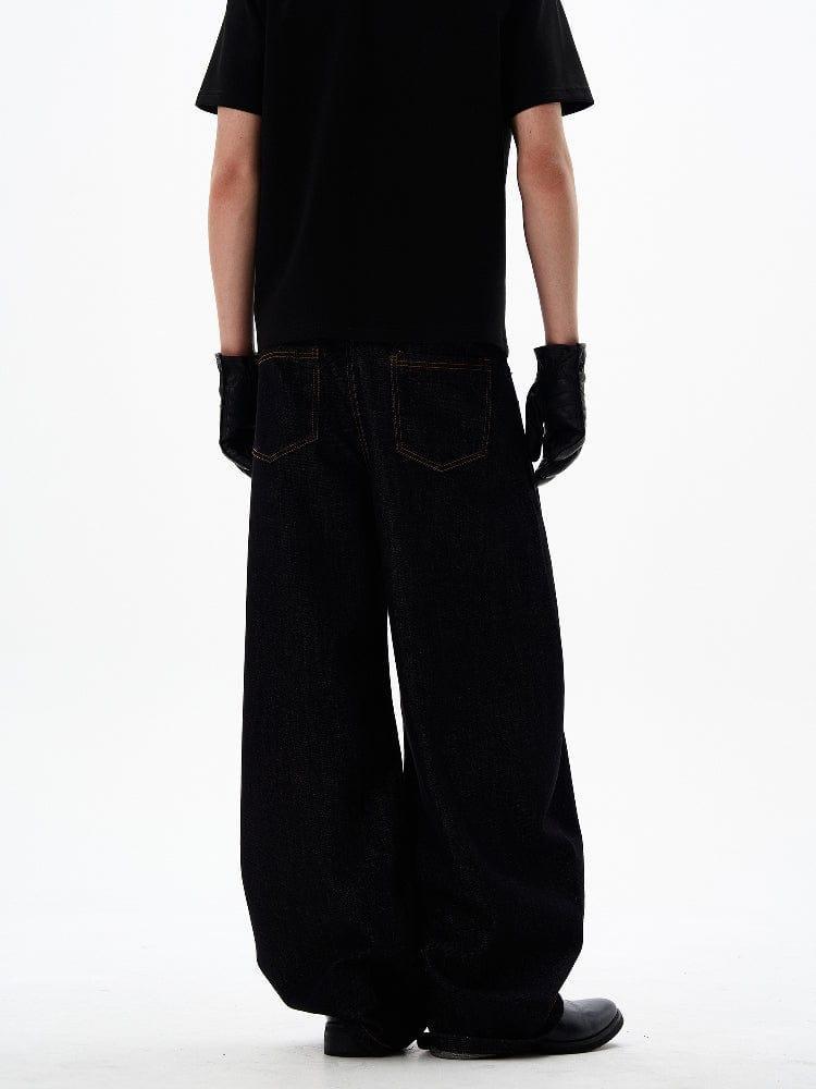 RT No. 12684 BLACK MACHETE DENIM STRAIGHT JEANS Product Image