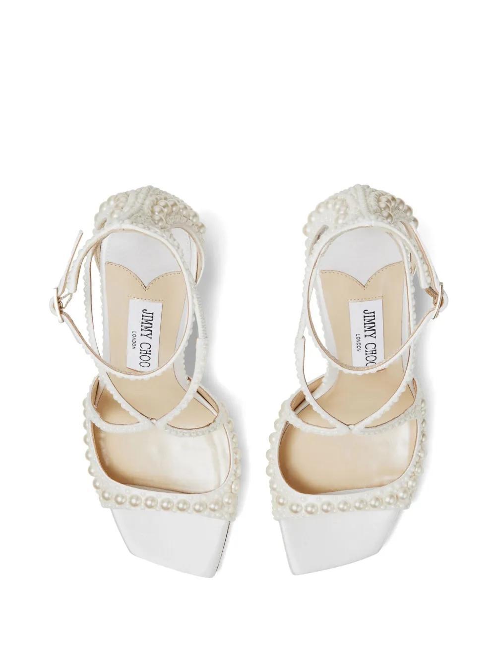 Azia 95mm pearl-embellished sandals Product Image