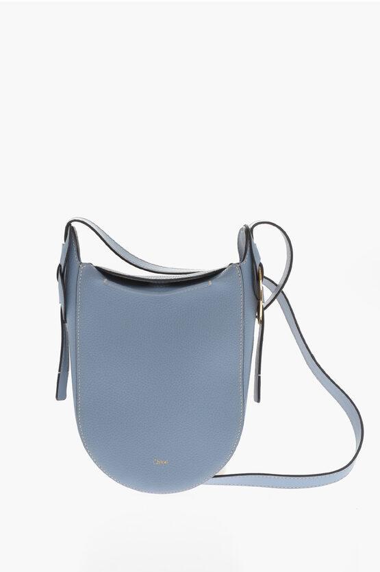 CHLOÉ Leather Crossbodybag With Magnetic Closure In Blue Product Image