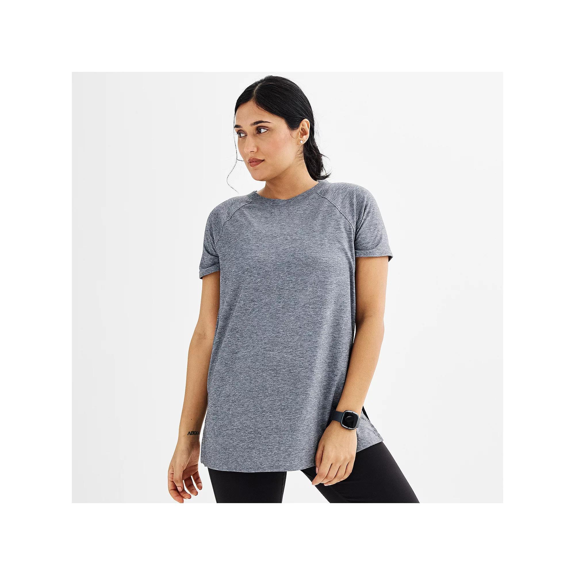 Women's Tek Gear® Short Sleeve Tunic Tee, Size: Small, Smokey Grey Product Image