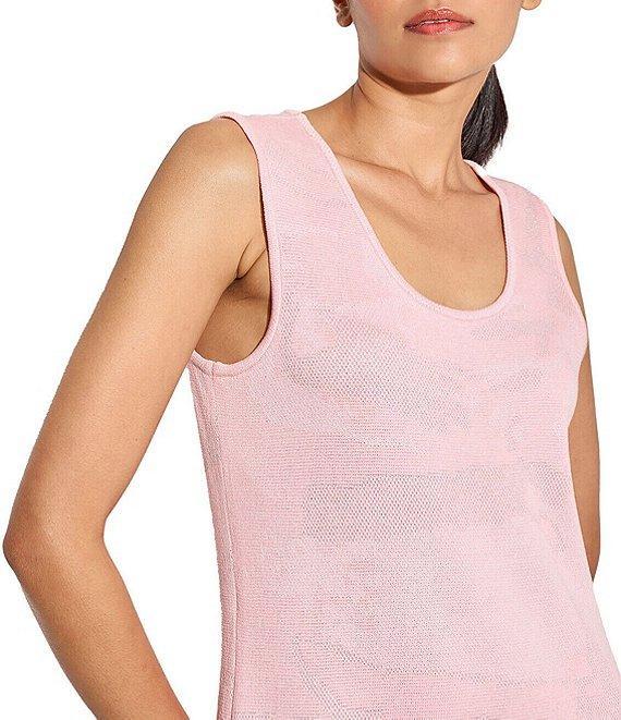 Ming Wang Soft Knit Abstract Shimmer Scoop Neck Sleeveless Sheath Dress Product Image