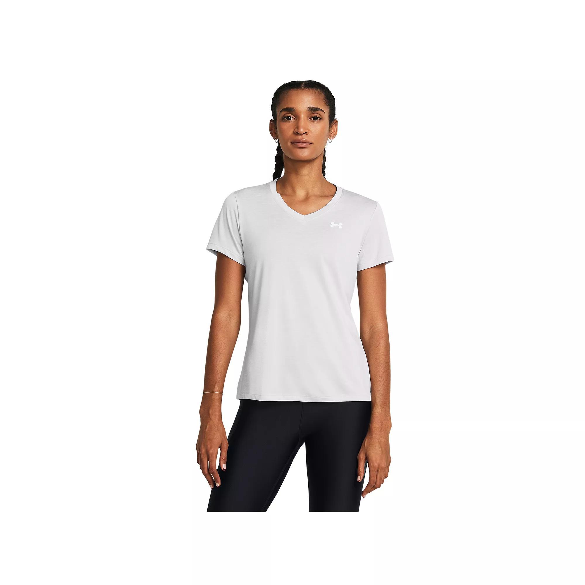 Women's Under Armour Tech™ V-Neck Short Sleeve Tee, Size: XXL, Halo Gray Product Image