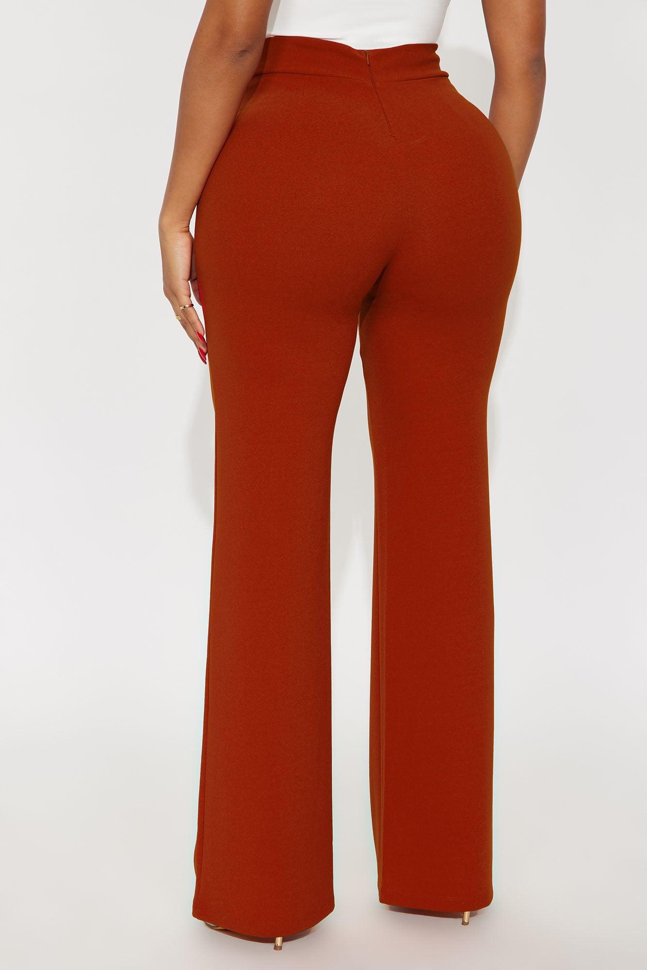 Victoria High Waisted Dress Pants - Rust Product Image