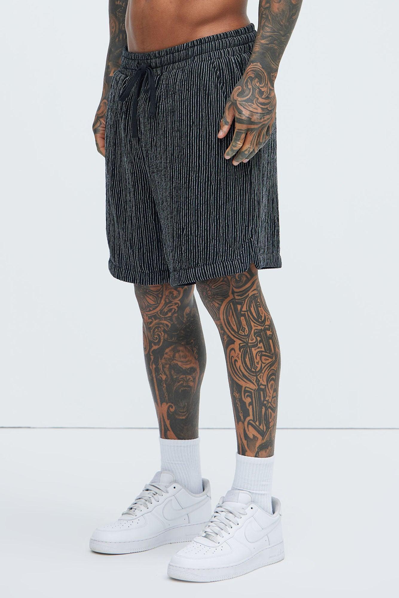 Neil Textured Shorts - Black/White Product Image