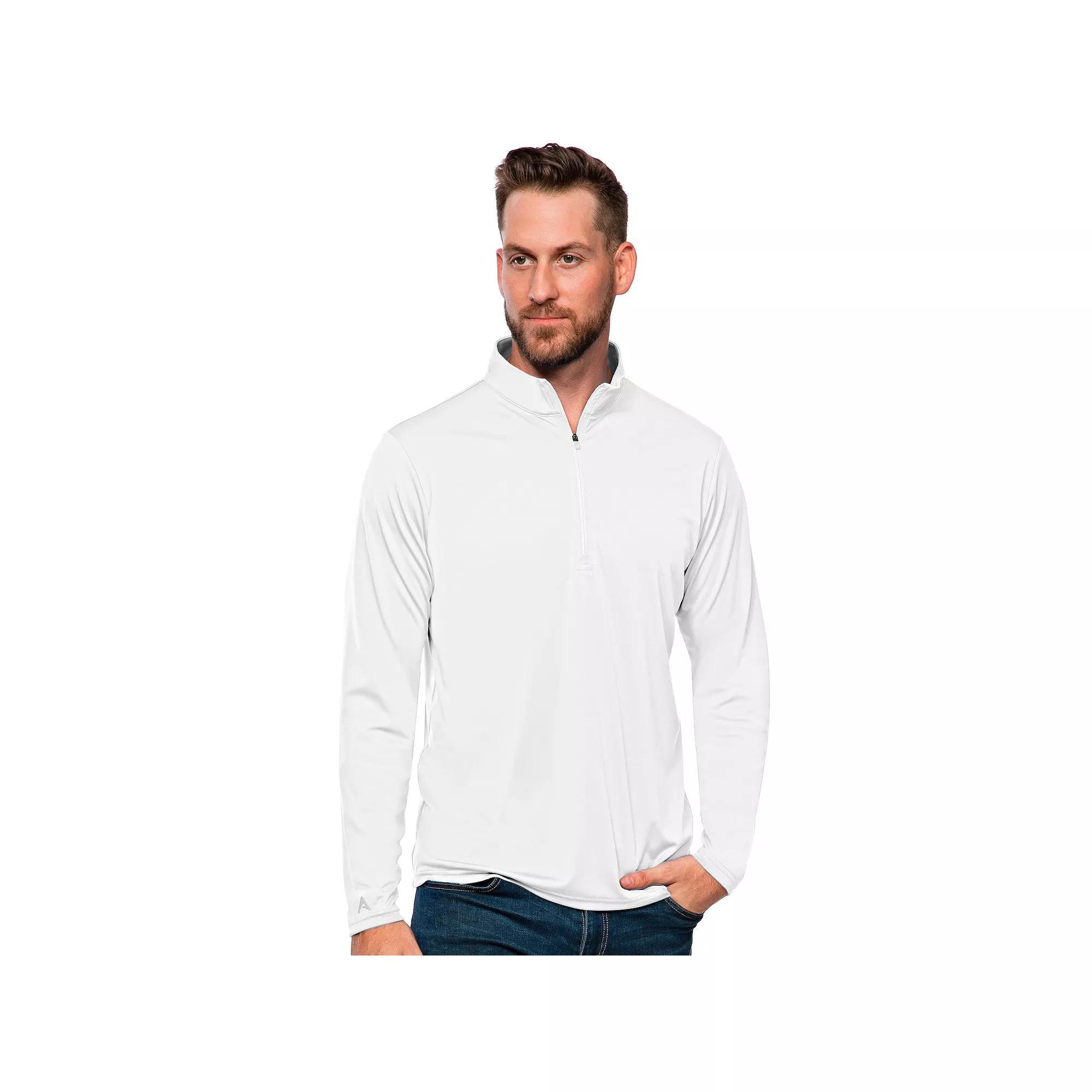 Men's Antigua Blank Tribute Quarter Zip Pullover, Size: XXL, White Product Image