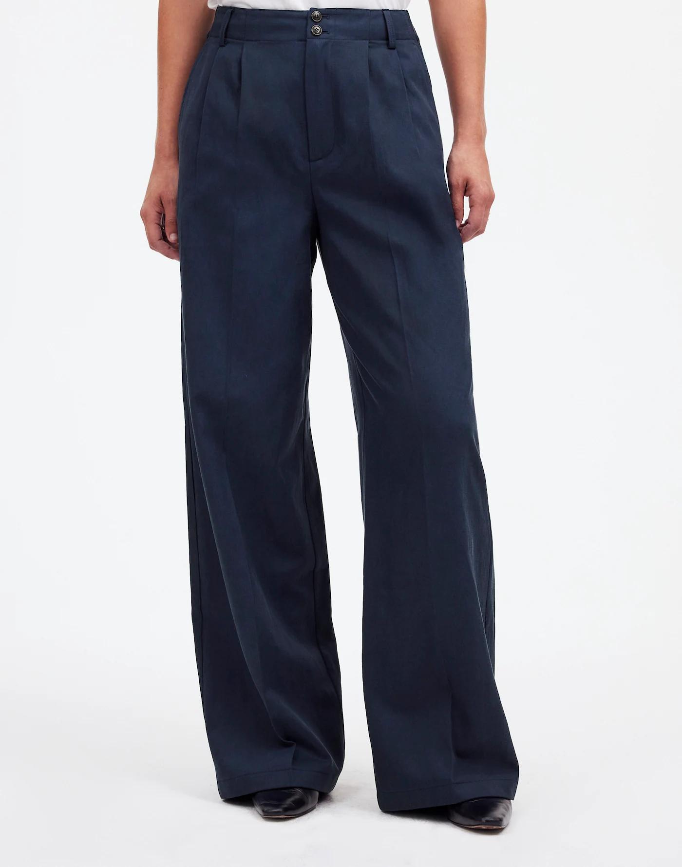 The Harlow Wide-Leg Pant in Drapey Twill Product Image