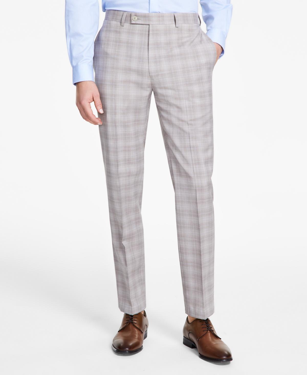 Calvin Klein Mens Slim-Fit Wool Blend Stretch Plaid Suit Separate Pants Product Image