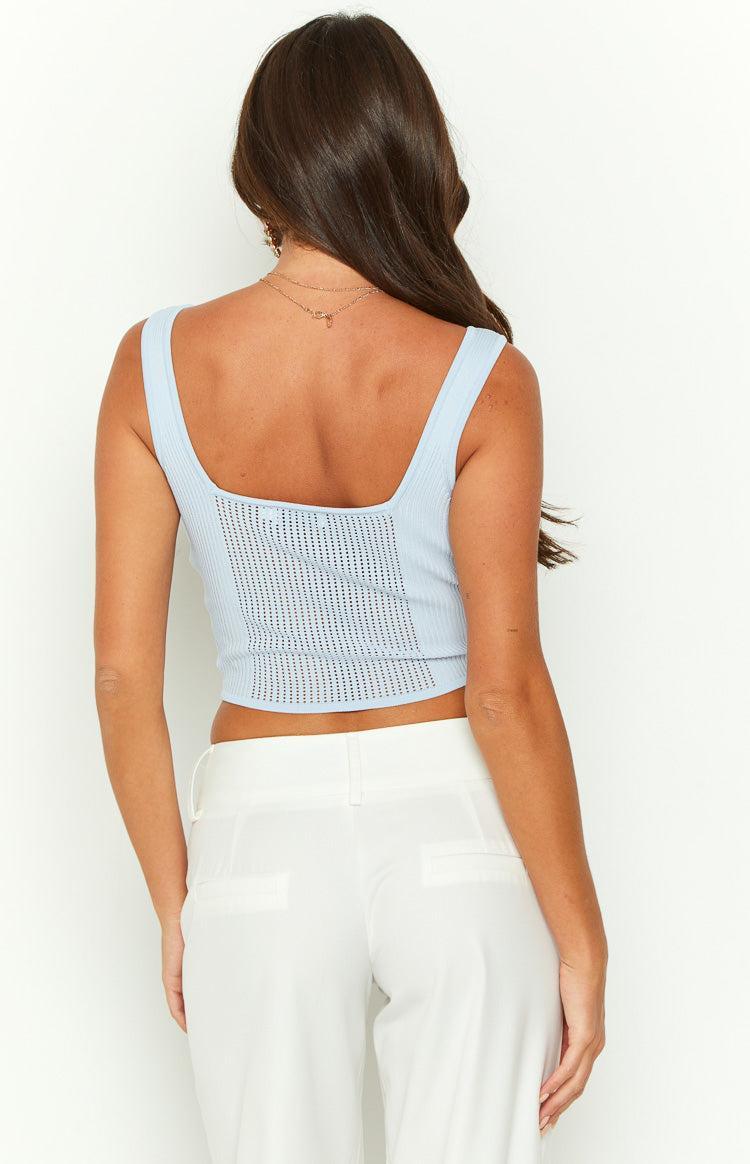 Madisyn Blue Knit Tank Product Image