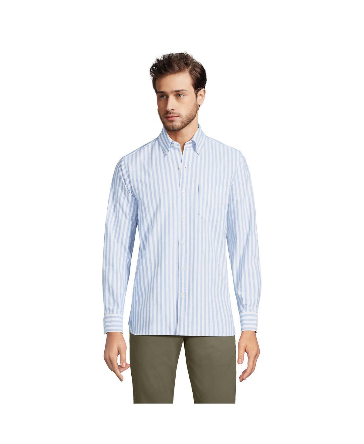 Men's Lands' End Tailored-Fit Sail Rigger Oxford Shirt, Size: Medium, White Product Image