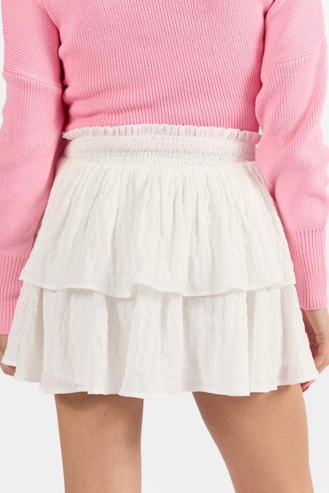 Breezy Ivory Textured Tiered Skort FINAL SALE Product Image