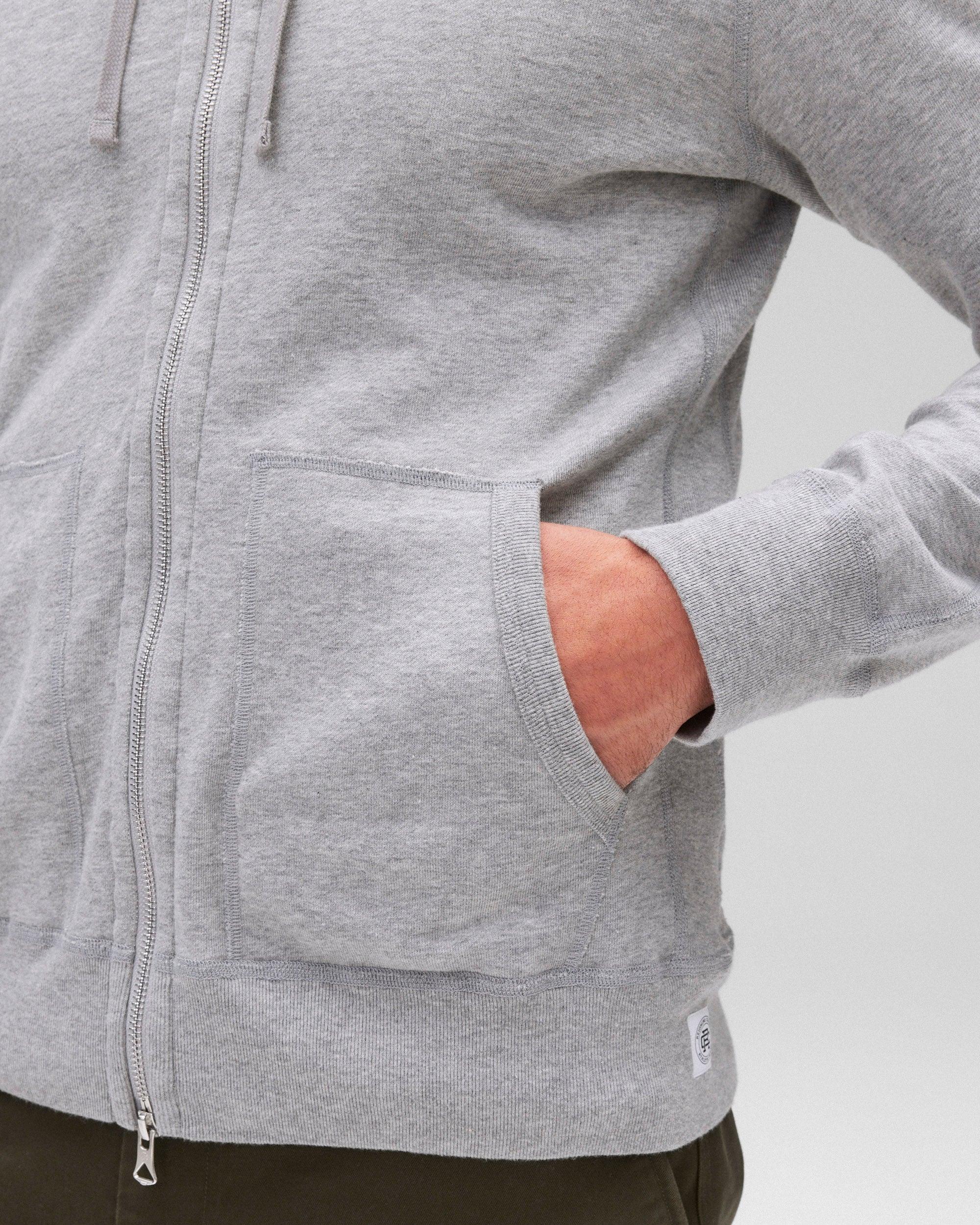 Lightweight Terry Slim Zip Hoodie Male Product Image