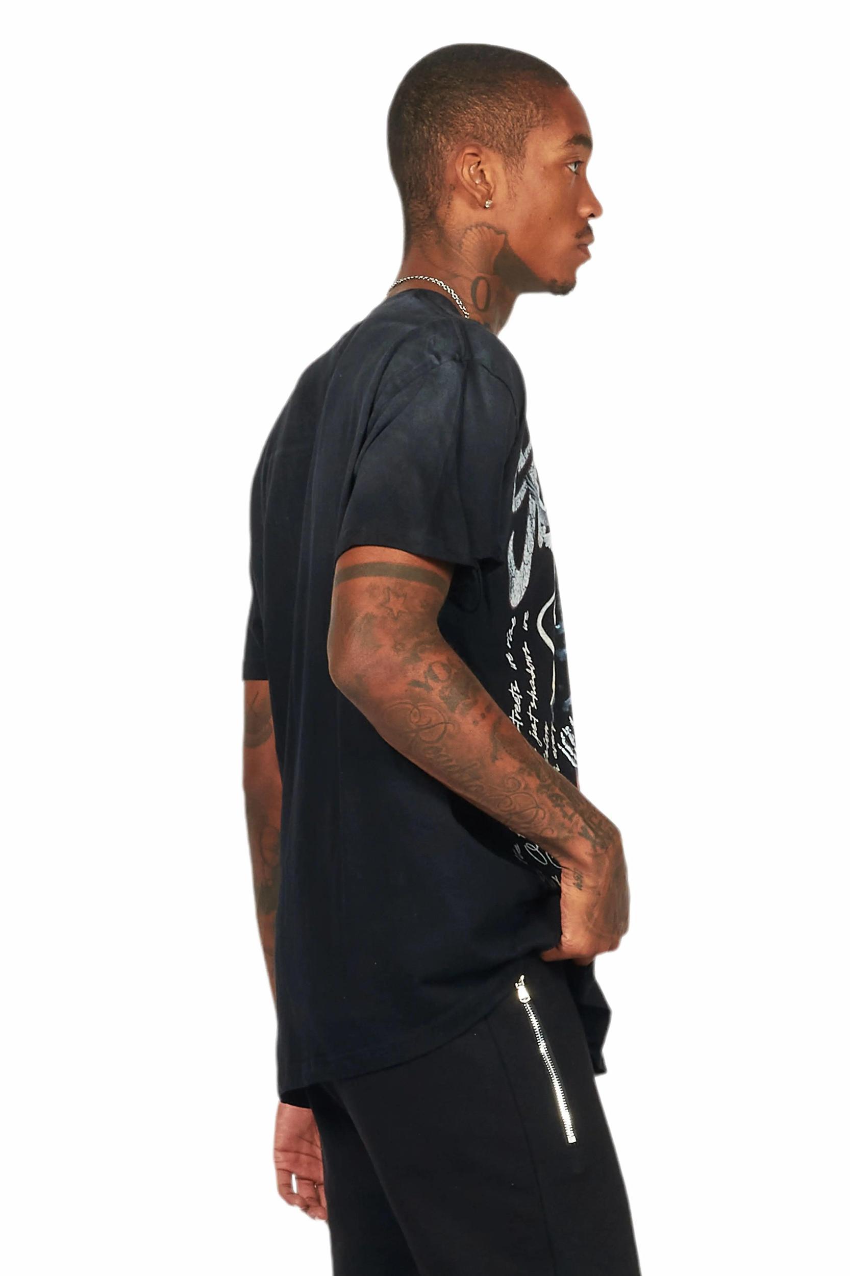Danby Black/Red Graphic Oversized T-Shirt Male Product Image