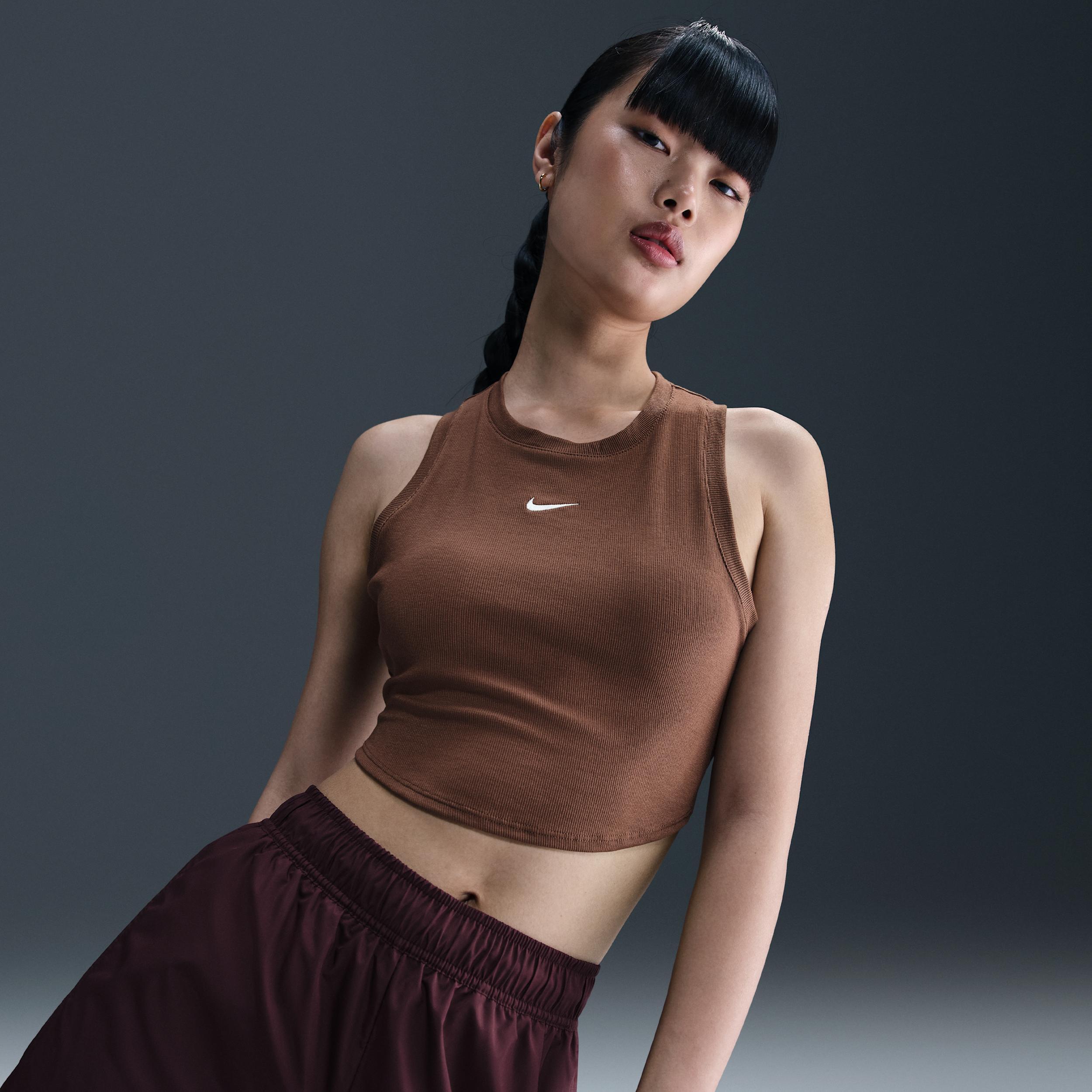 Women's Nike Sportswear Chill Knit Tight Cropped Mini-Rib Tank Top Product Image
