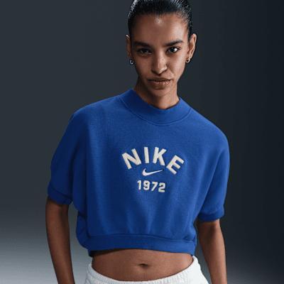 Nike Sportswear Collection Women's Crew-Neck Short-Sleeve Cropped French Terry Top Product Image