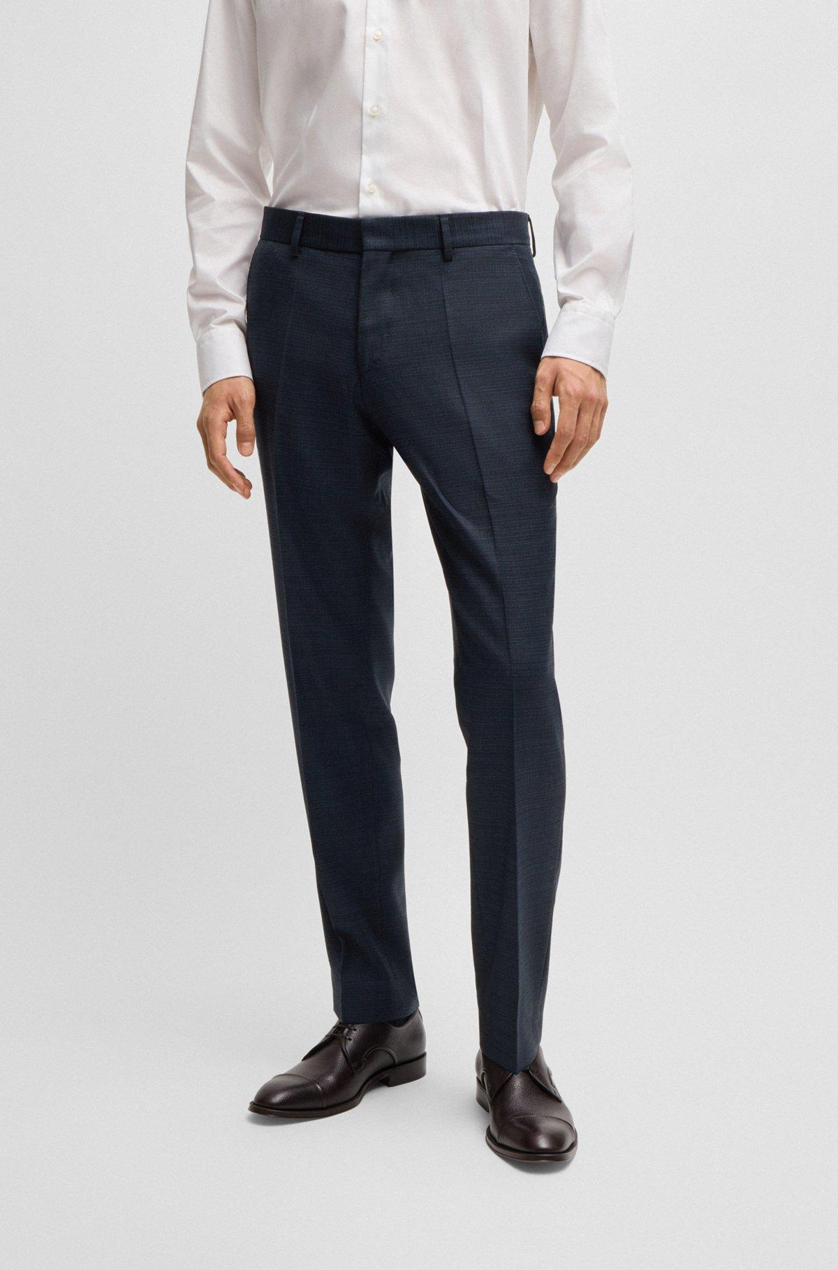 BOSS - Slim-fit suit in micro-patterned stretch wool - Light Blue Product Image