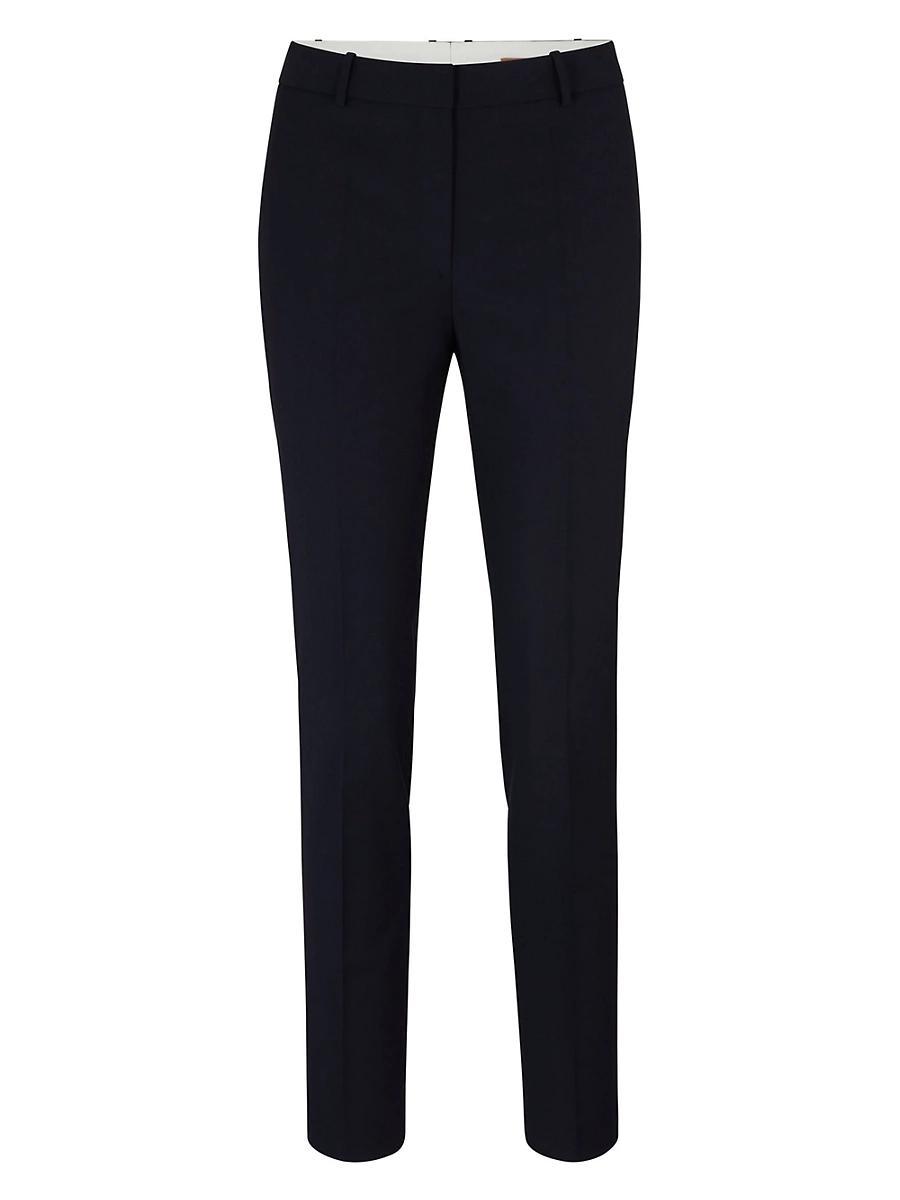 Womens Cropped Regular-Fit Trousers In Wool Product Image