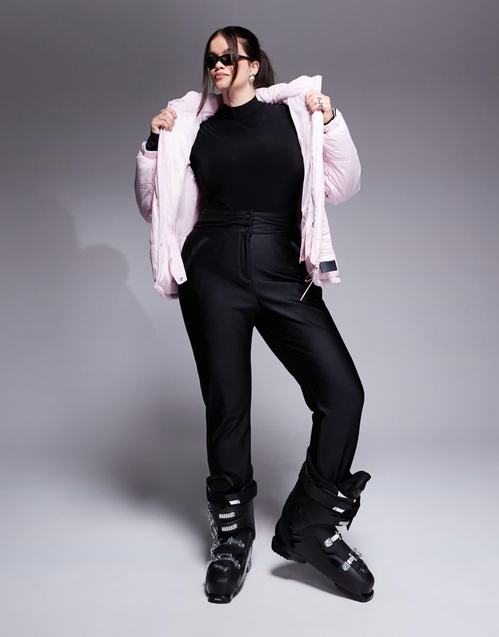 4505 Curve soft shell water repellent skinny ski pants in black gloss  Product Image