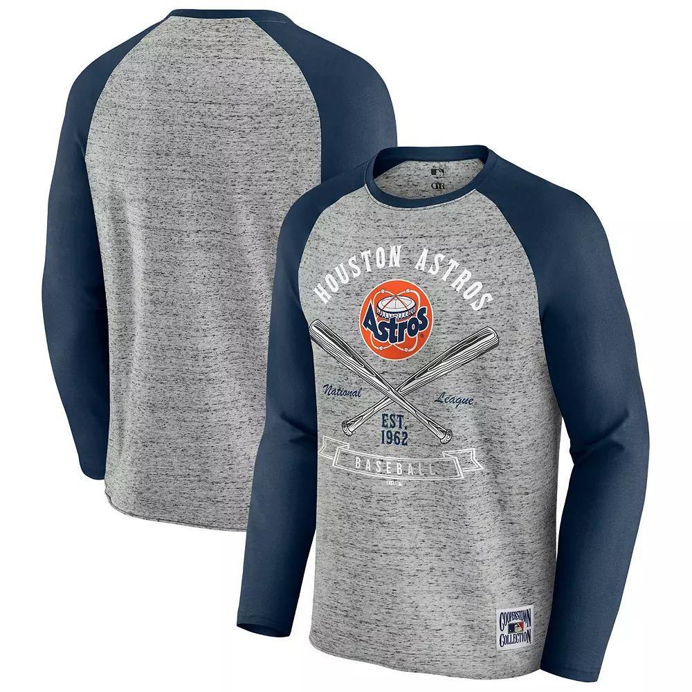 Men's Darius Rucker Collection by Fanatics  Heather Gray San Francisco Giants Raw Edge Raglan Long Sleeve Baseball T-Shirt, Size: 3XL, Grey Product Image