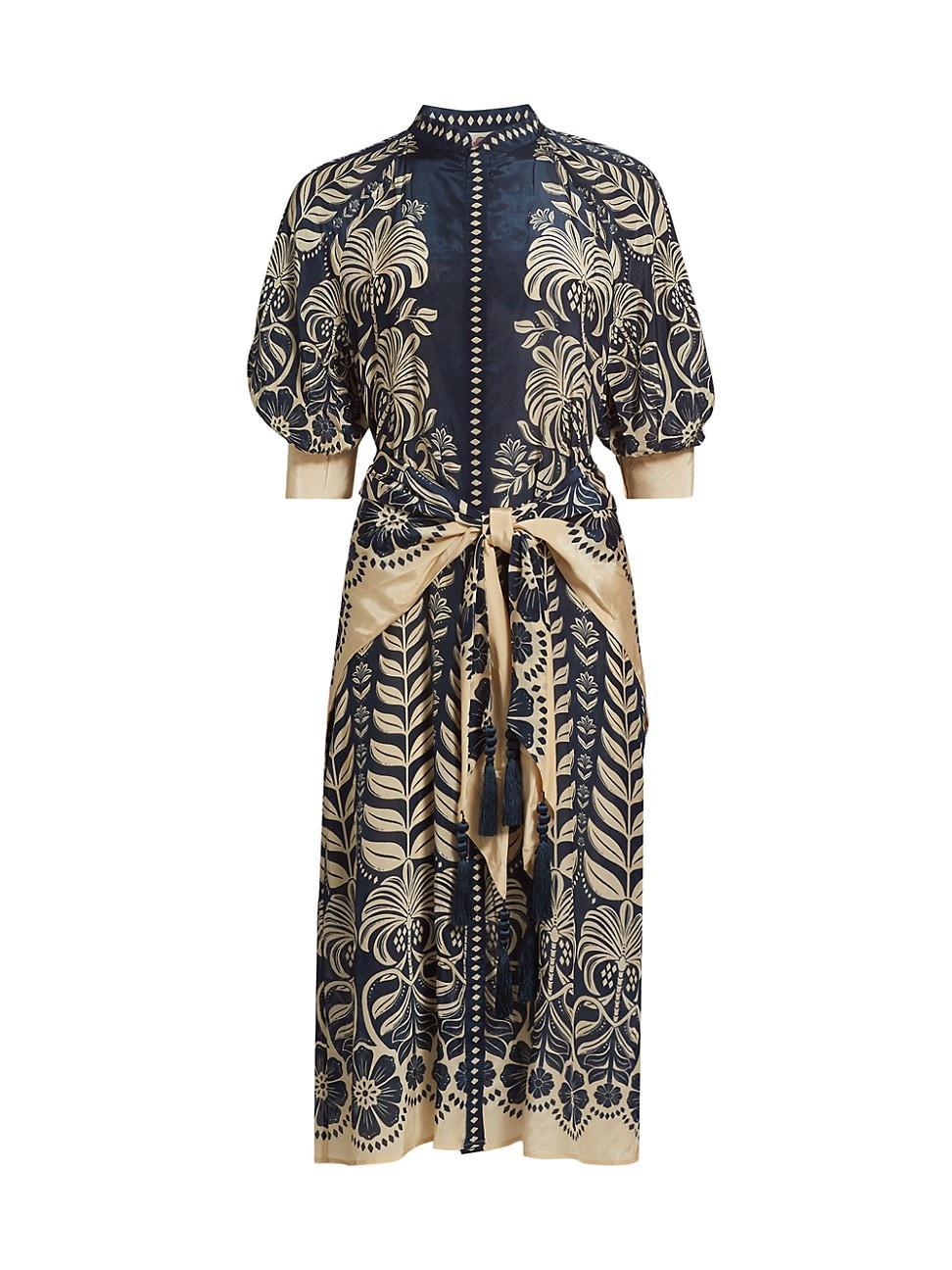 Womens Lace Floral Midi-Dress Product Image