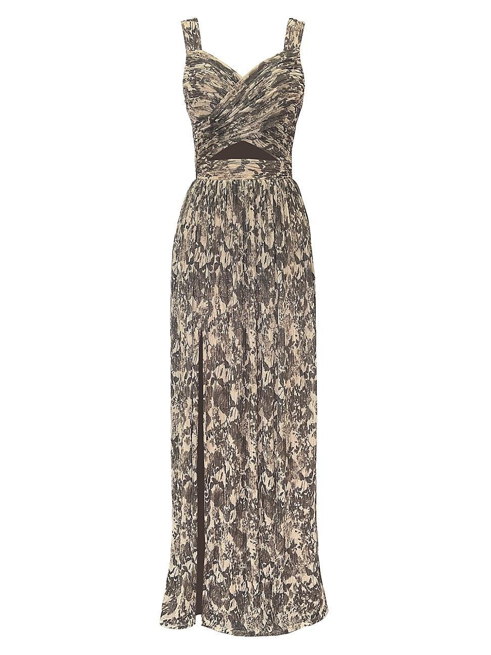 Womens Mirabella Floral Crossover Cut-Out Gown Product Image