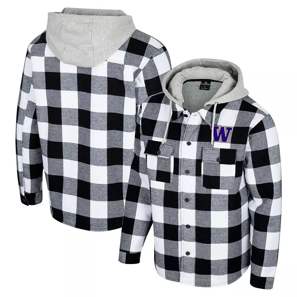 Men's Colosseum Black/White Oregon State Beavers Buffalo Plaid Full-Zip Jacket, Size: XL Product Image