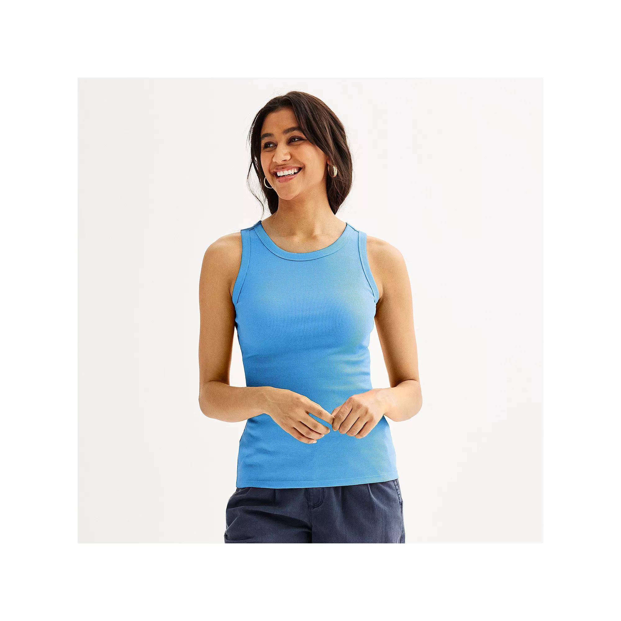 Women's Sonoma Goods For Life® High Neck Layering Tank Top, Size: XS, Cobaltampanula Product Image