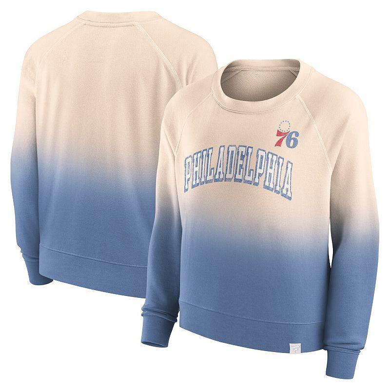 Women's Fanatics Branded Tan/Royal Philadelphia 76ers Lounge Arch Raglan Pullover Sweatshirt, Size: Small, 76r Team Product Image