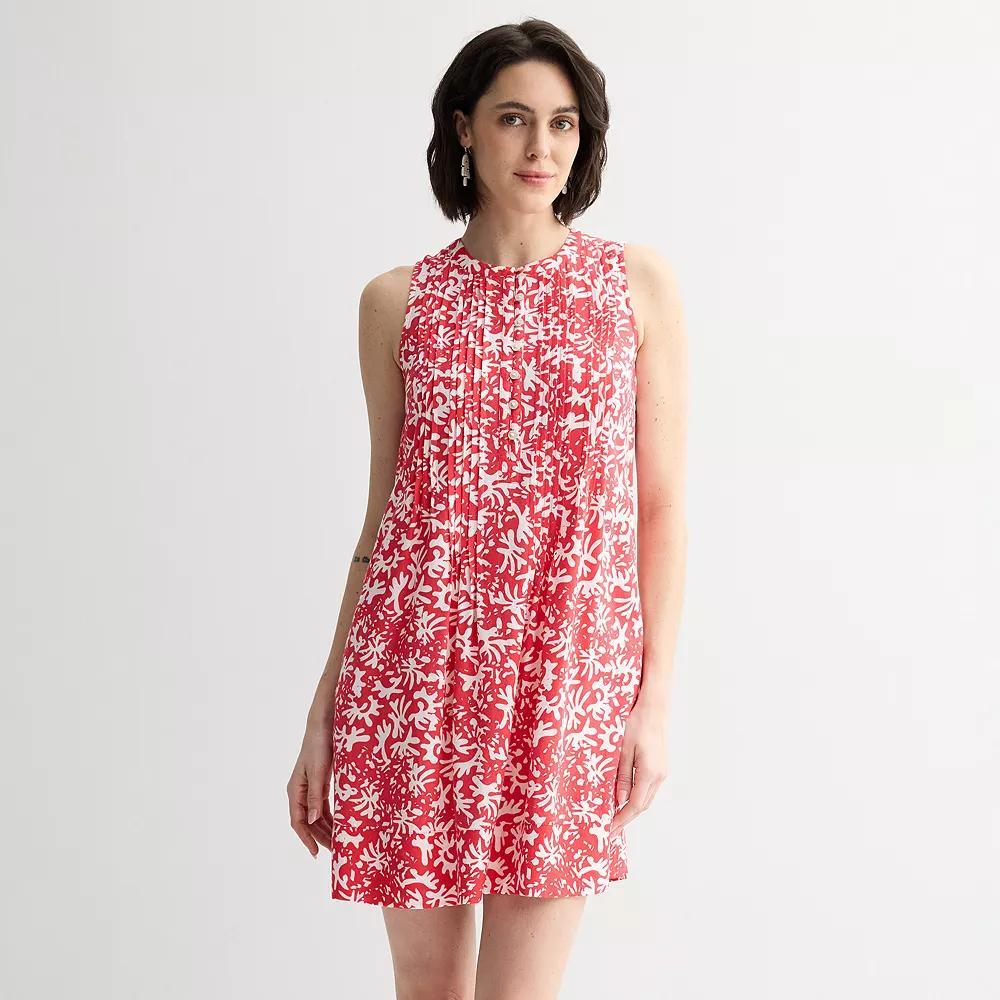 Women's Sonoma Goods For Life® Sleeveless Pintuck Dress, Size: Medium, Blue Marine Toss Product Image