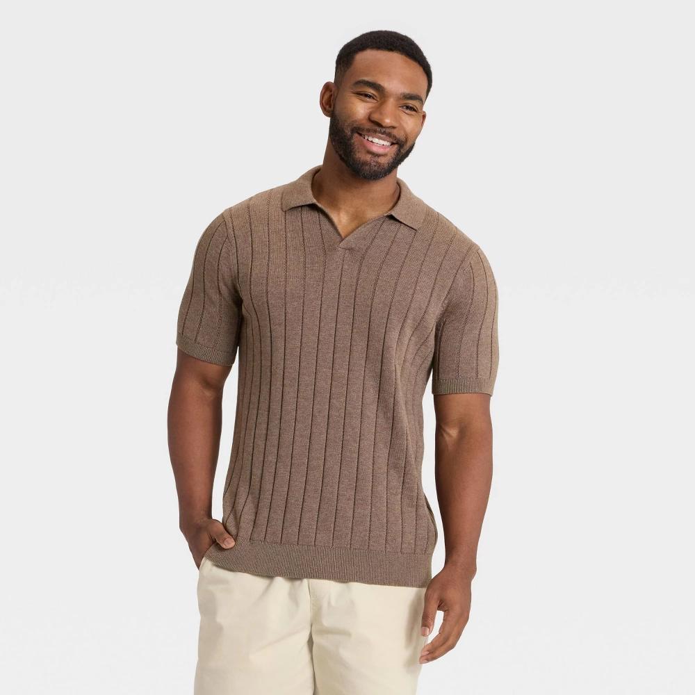 Men's Textured Johnny Collared Pullover Sweater - Goodfellow & Co™ Product Image