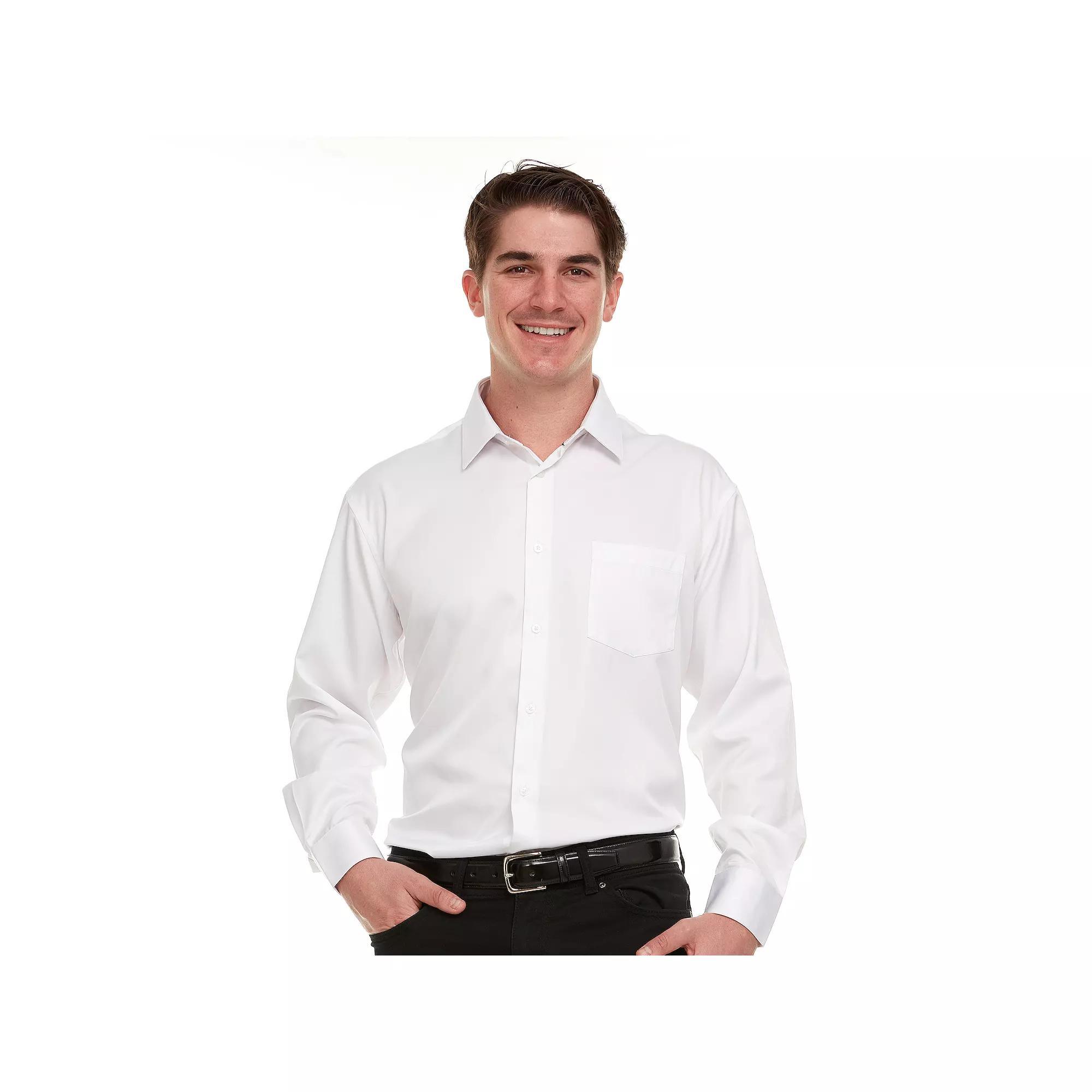 Men's Geoffrey Beene Regular-Fit Sateen Stretch Dress Shirt, Size: 16.5-32/33, White Product Image