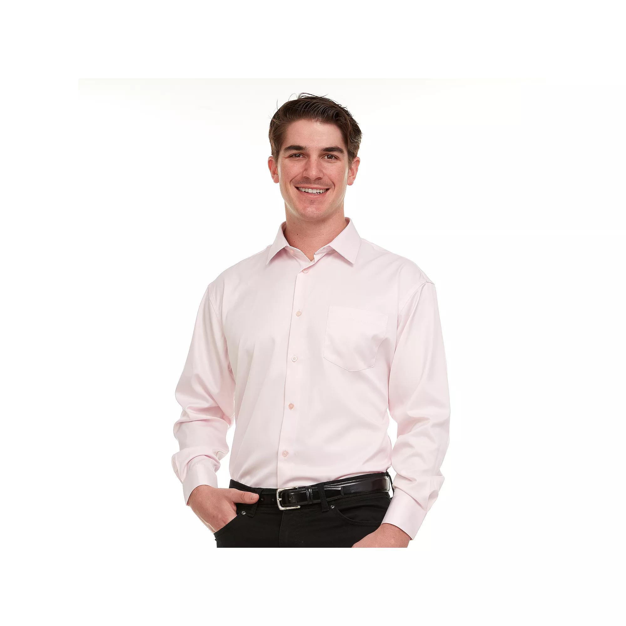 Men's Geoffrey Beene Regular-Fit Sateen Stretch Dress Shirt, Size: 16.5-34/35, Light Pink Product Image