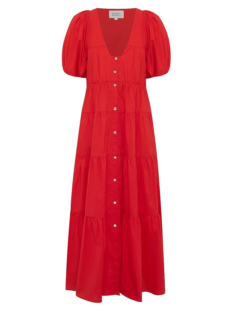 Womens Cecci Poplin Tiered Maxi Dress Product Image
