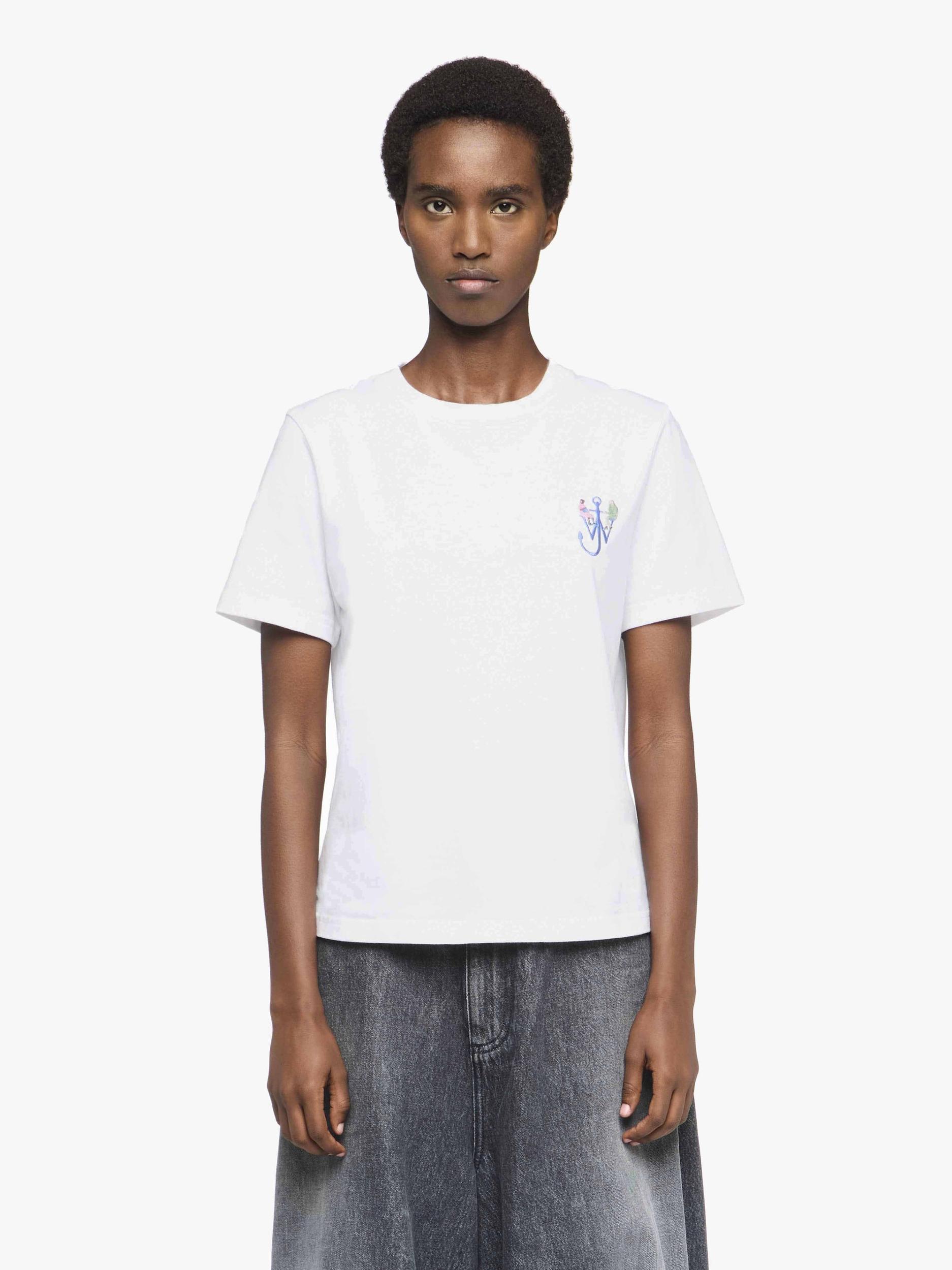 PRINTED T-SHIRT WITH ANCHOR EMBROIDERY Product Image