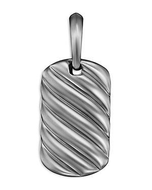 David Yurman Mens Sculpted Cable Tag in Sterling Silver, 35mm Product Image