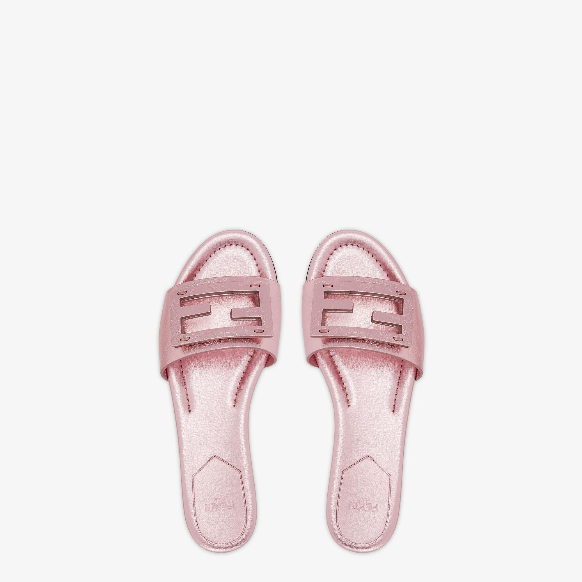 BaguetteMauve pink metallic leather slides Product Image