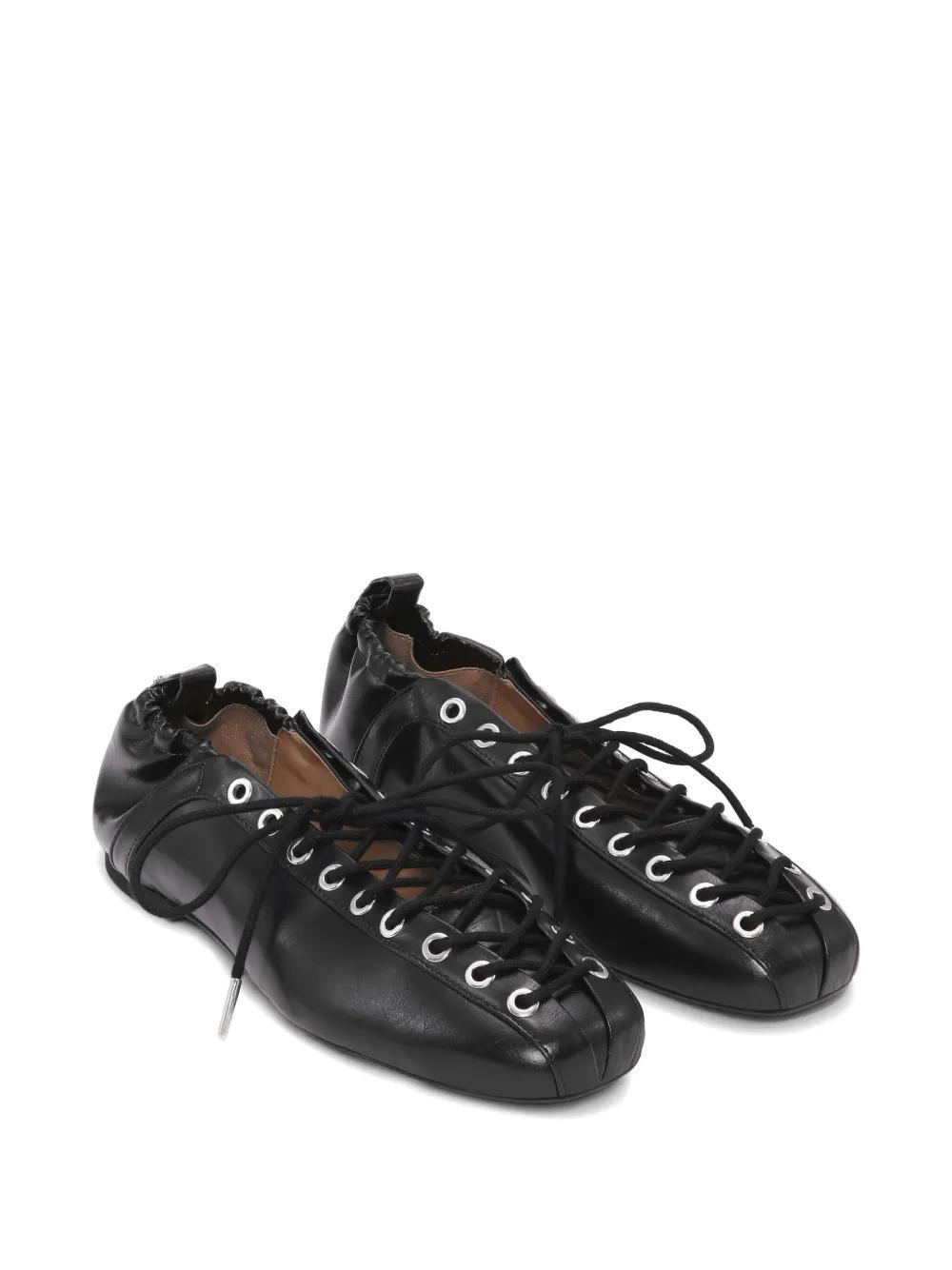 lace-up ballet flats Product Image