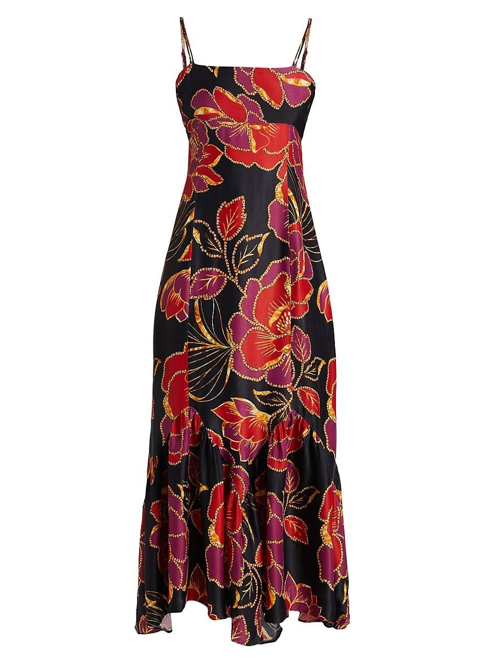 Black Shiny Chita LENZING ECOVERO Maxi Dress, SHINY CHITA BLACK / XXS Product Image